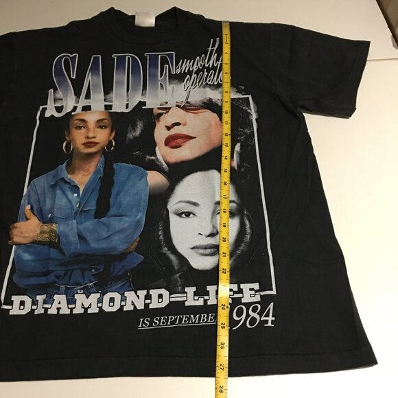 Sade Smoothy Operator Diamond Life T-Shirt Large (Tag XL) Faded Black - Picture 6 of 6